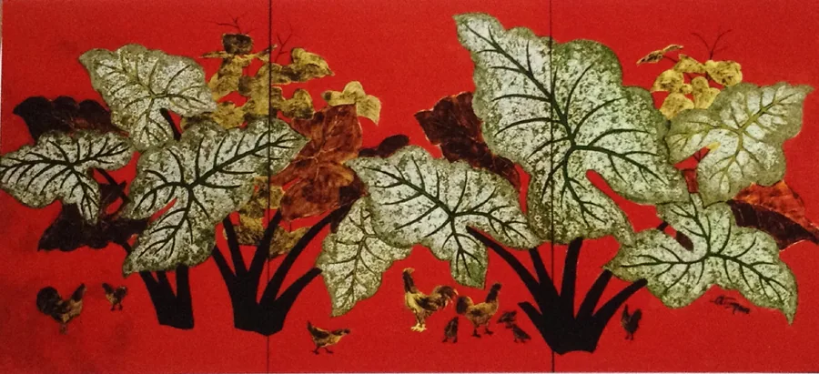 The chickens under taro leaves – Pham Chinh Trung