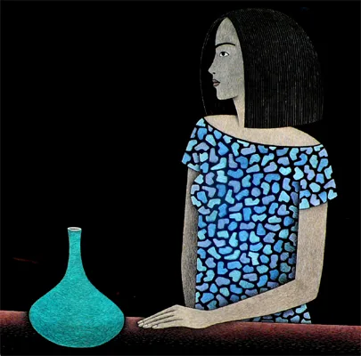 Lady and vase