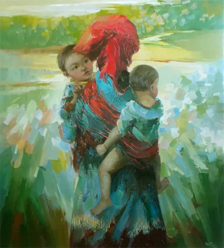 Mother and two son