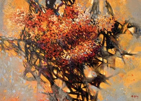 Fiery Forest at Sunset