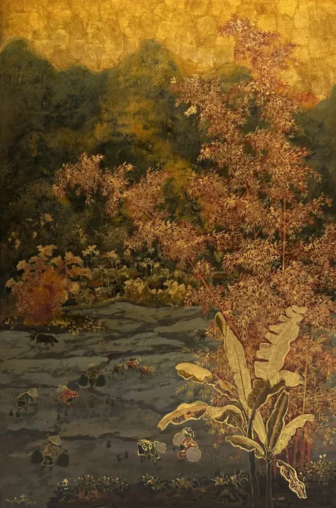 Harvest at sunset